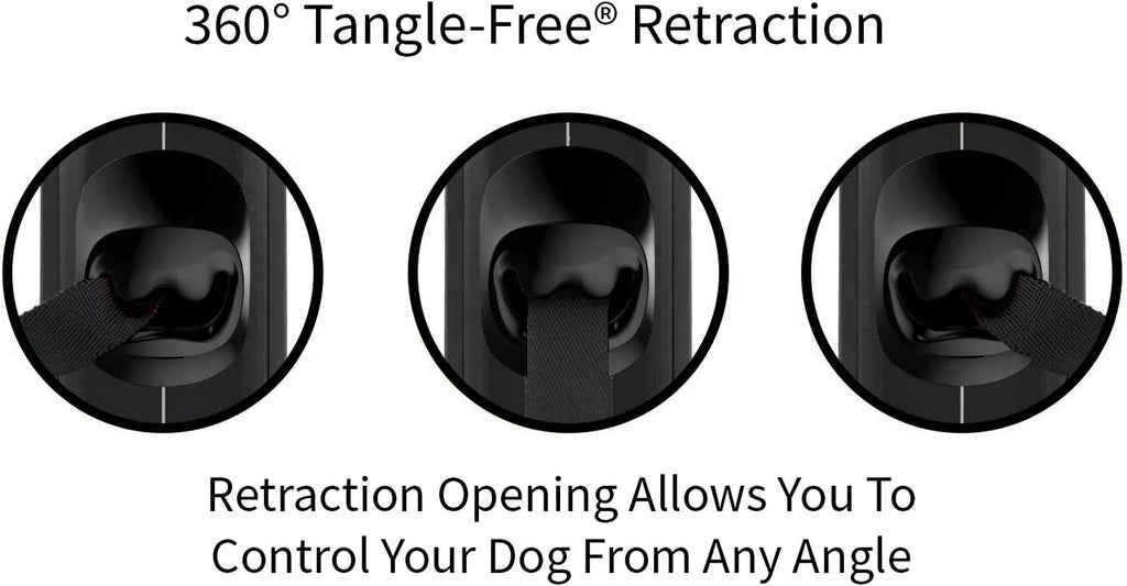 Original Retractable Dog Leash, Anti-Slip, 16’ Tape (Large, Black/Grey) | Anti-Slip Handle, 16 Ft Strong Nylon Tape, One-Handed Brake, Pause, Lock